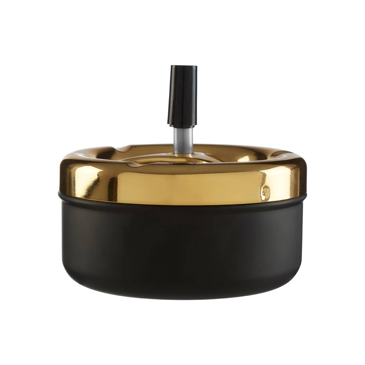 Small Gold And Matte Black Spinning Ashtray