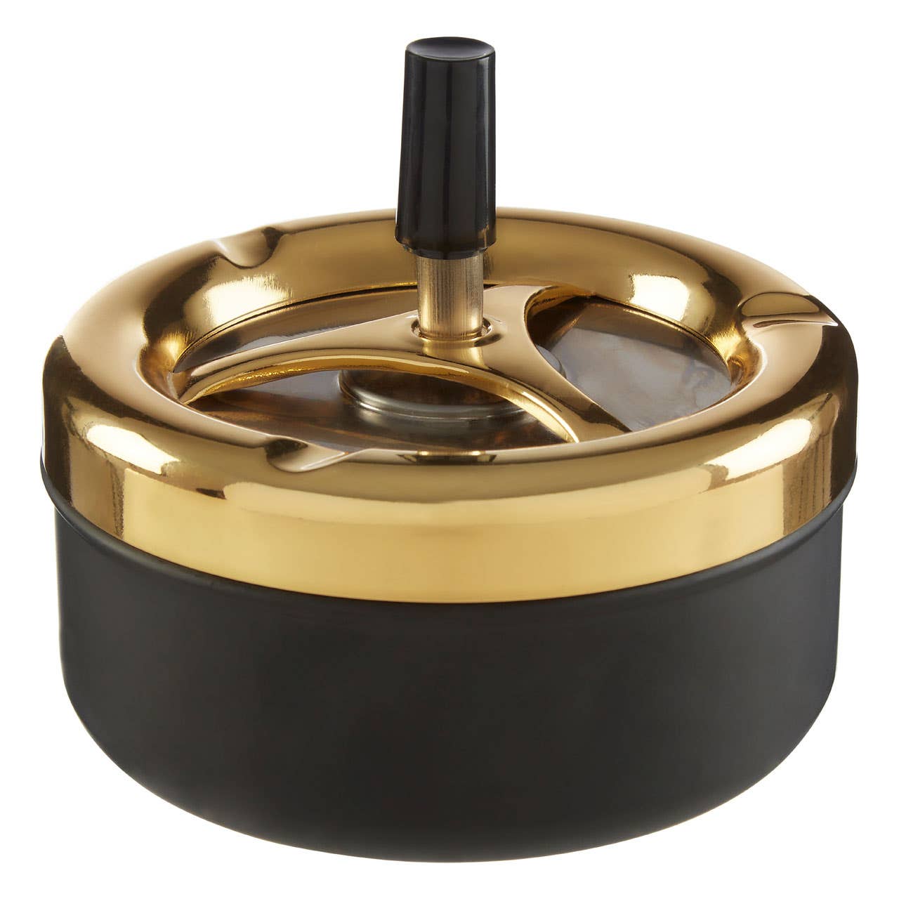 Medium Gold And Matte Black Spinning Ashtray