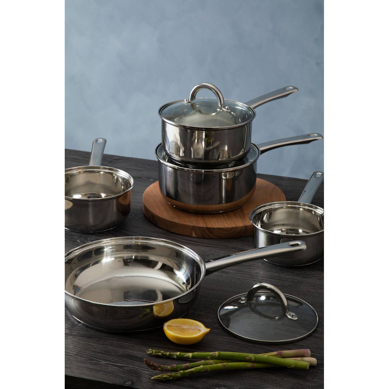 5Pc Stainless Steel Saucepan Set