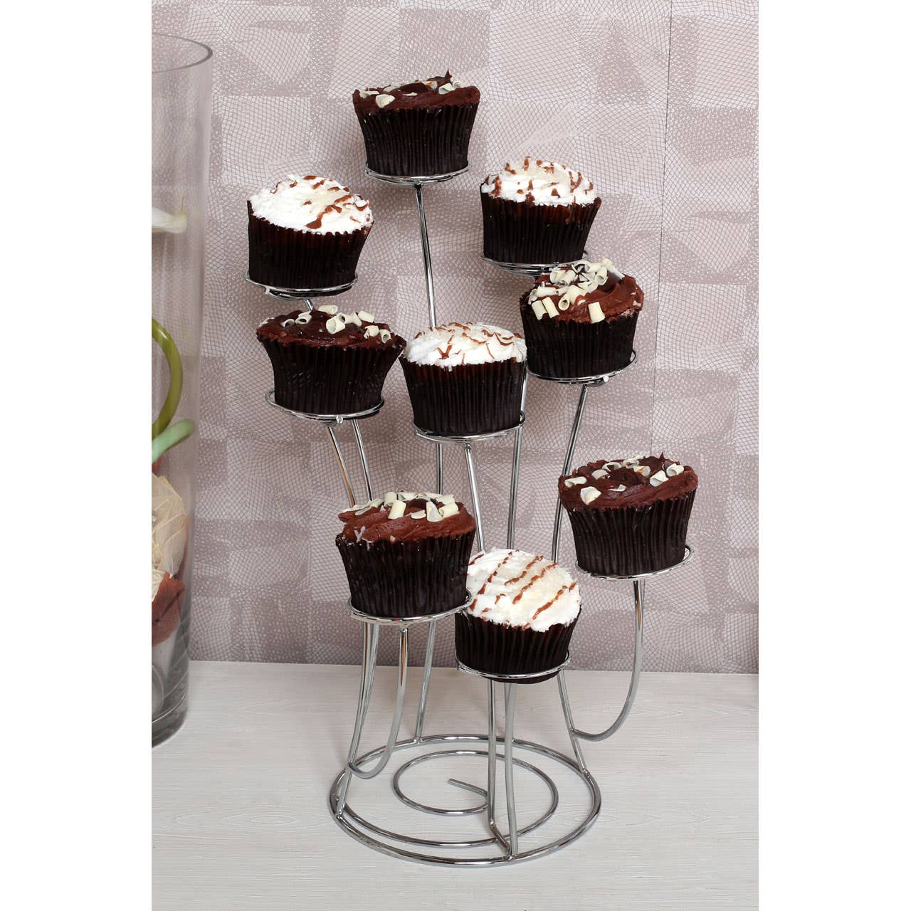 Faye Chrome 9 Cup Cake Stand