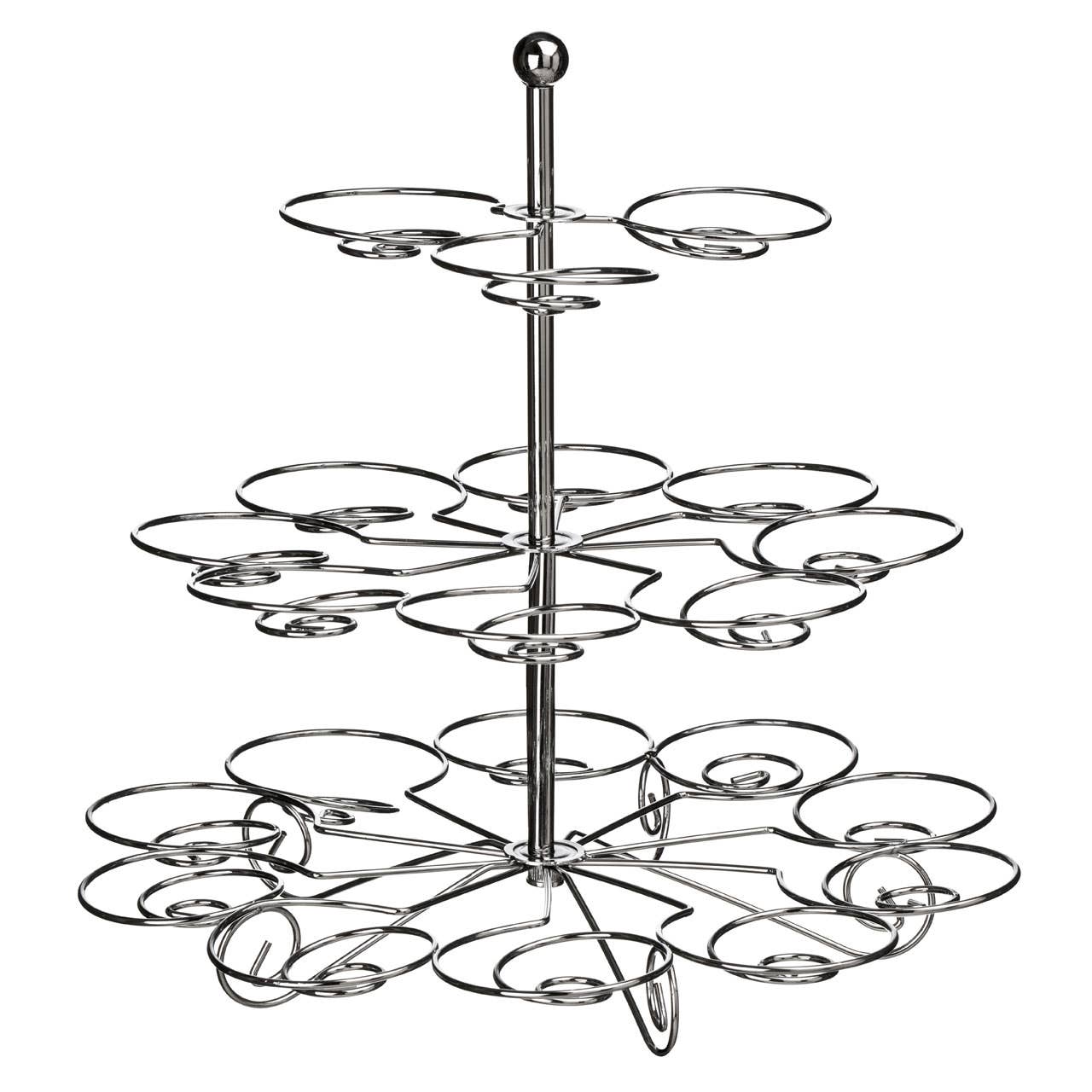 Faye Chrome 3 Tier Cake Stand