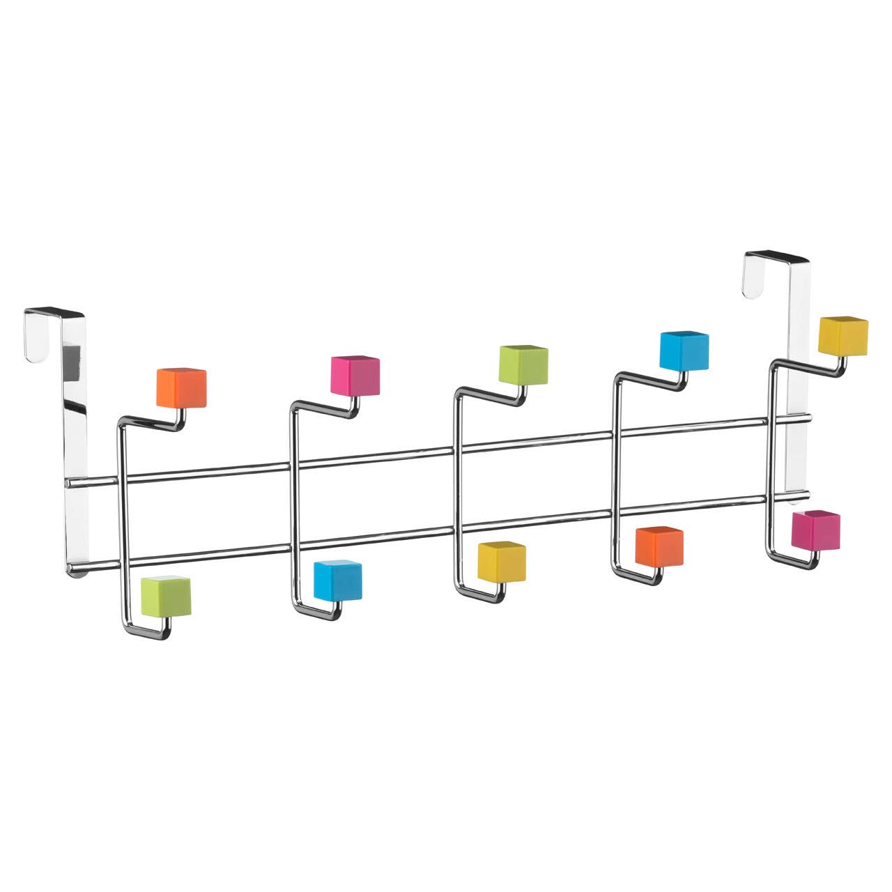 Multicoloured Cubes 10 Hook Over Door Hanger