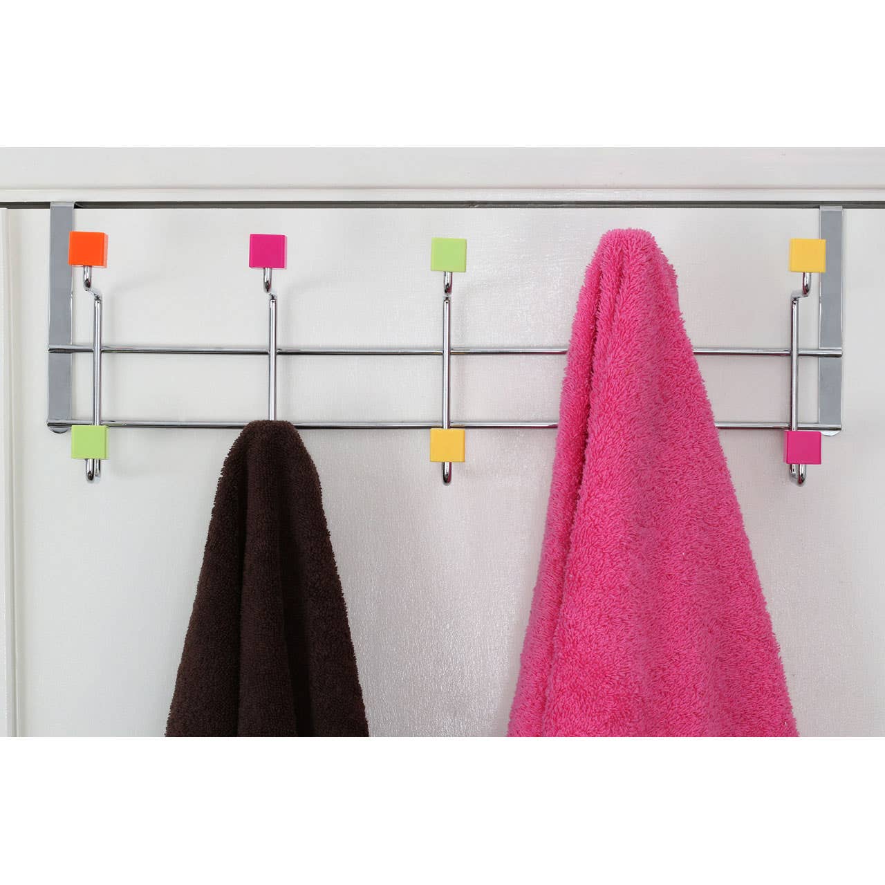 Multicoloured Cubes 10 Hook Over Door Hanger