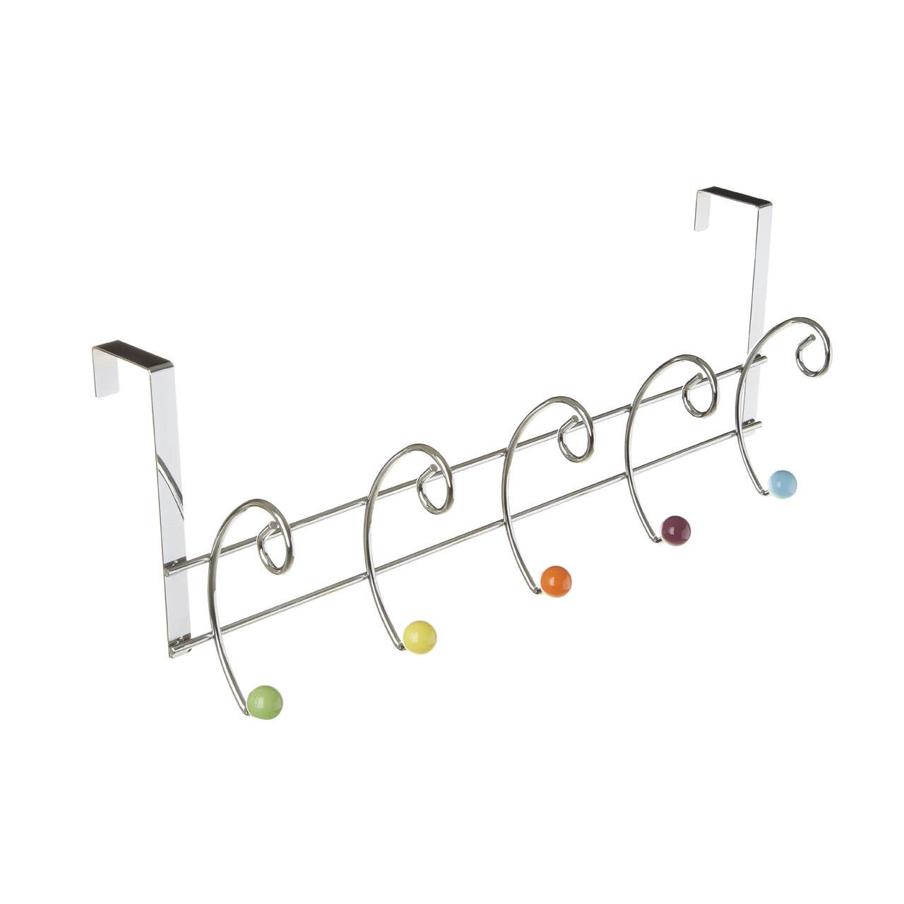 Multicoloured 10 Hook Over Door Hanger