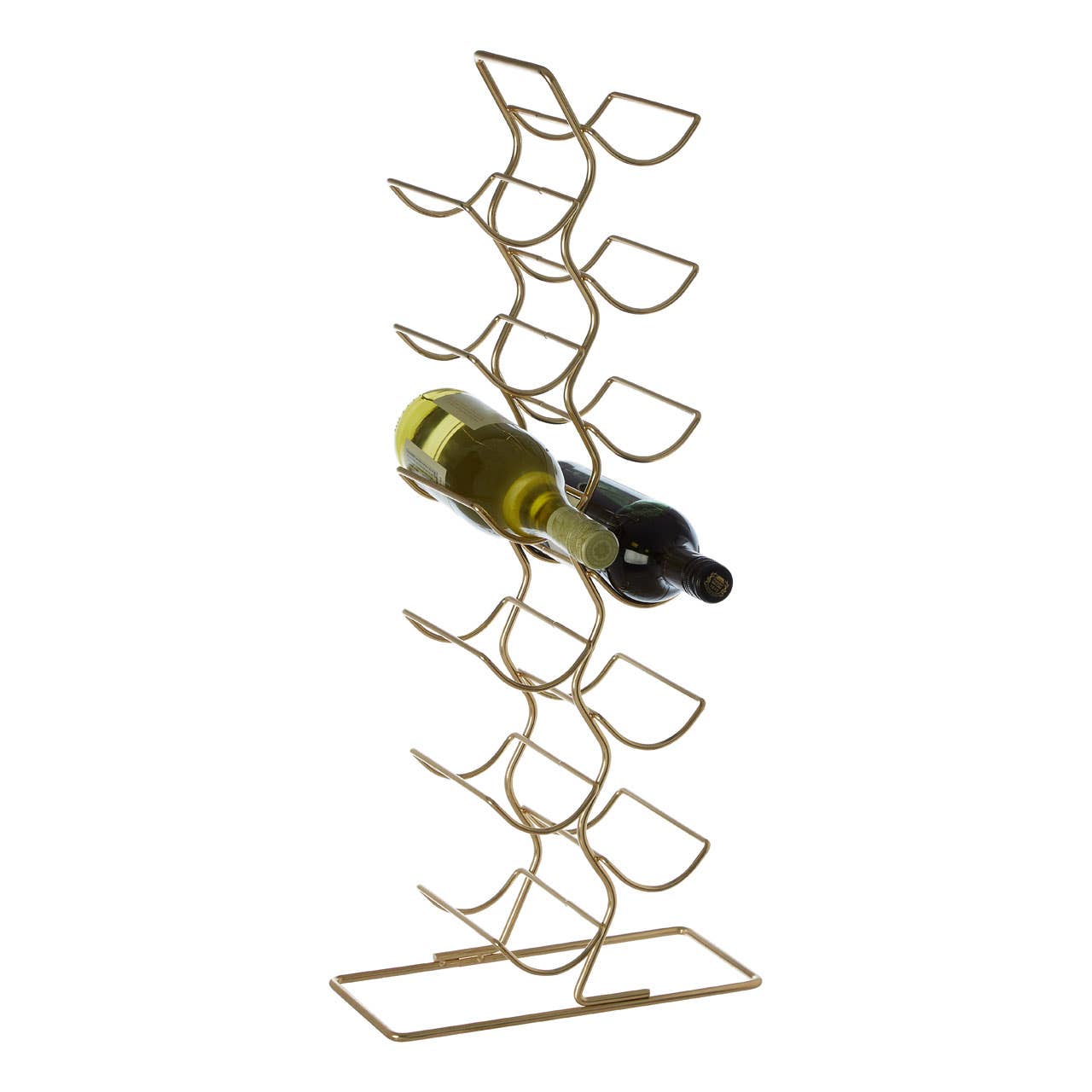 Wren 12 Bottle Wine Rack With Gold Finish