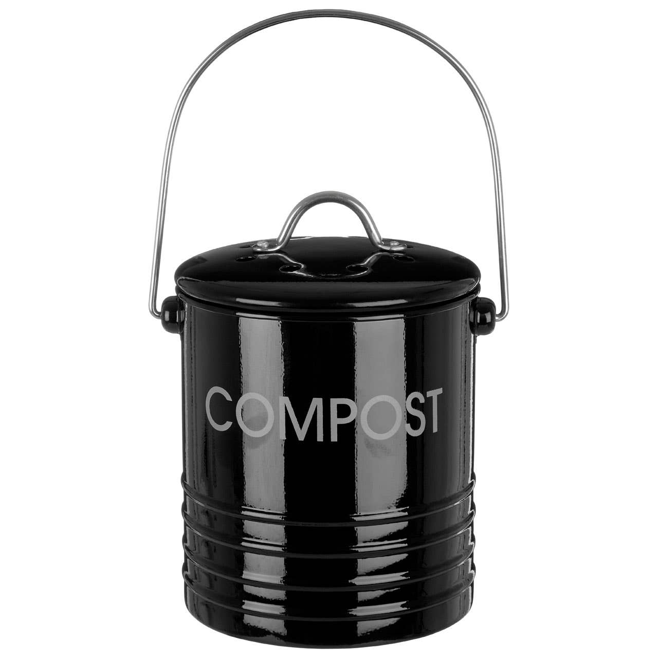 Black Compost Bin with Handle