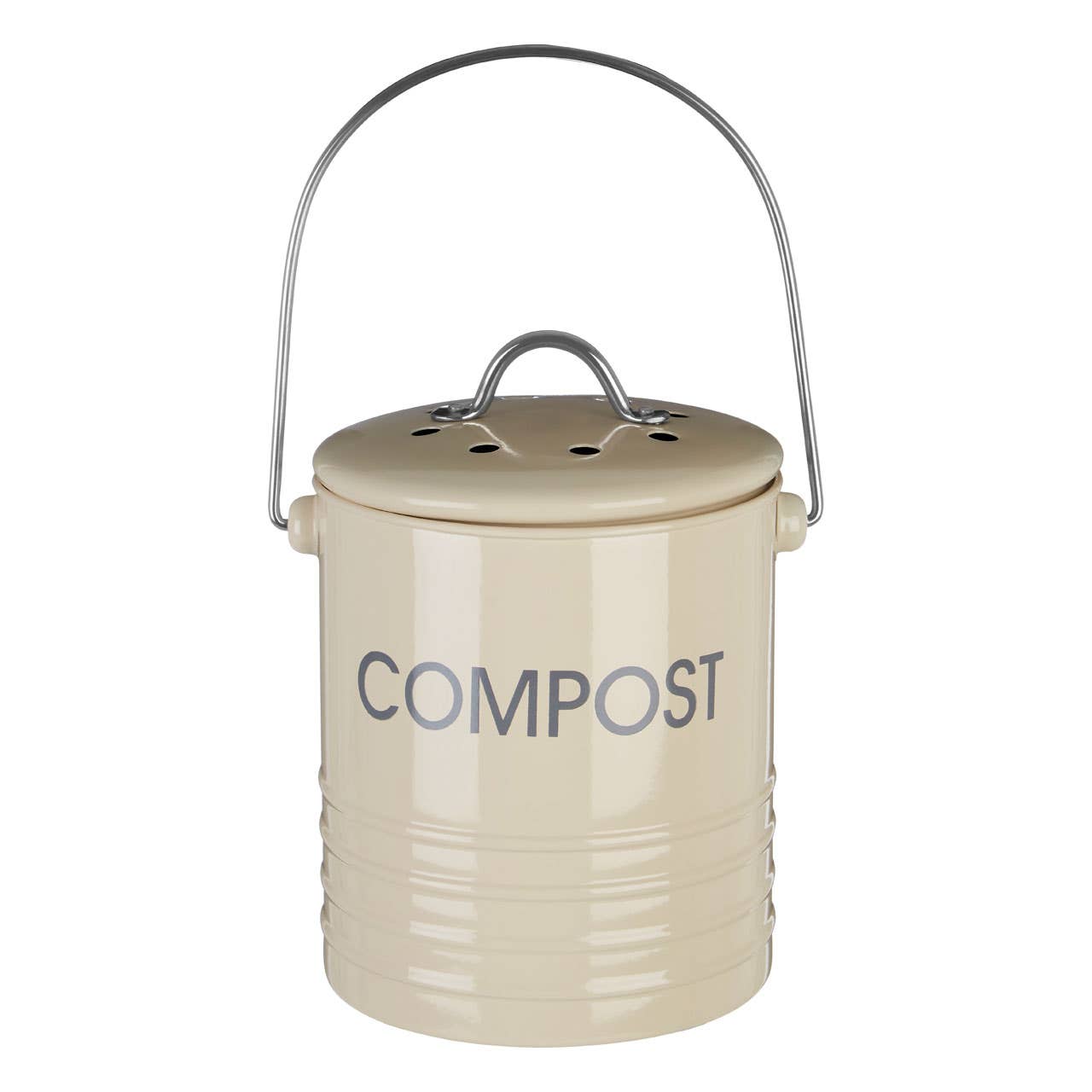 Cream Compost Bin with Handle