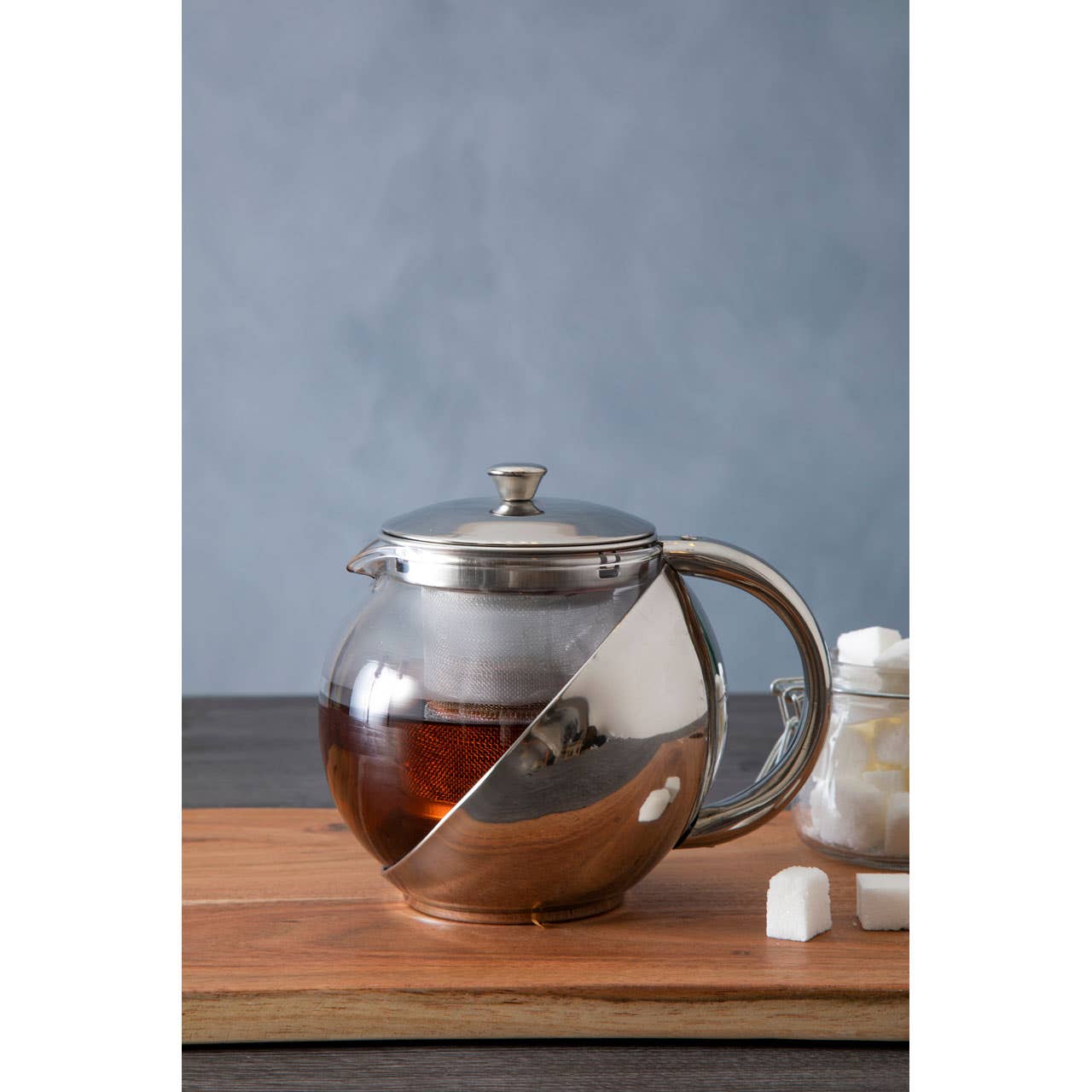 500ml Stainless Steel And Glass Teapot