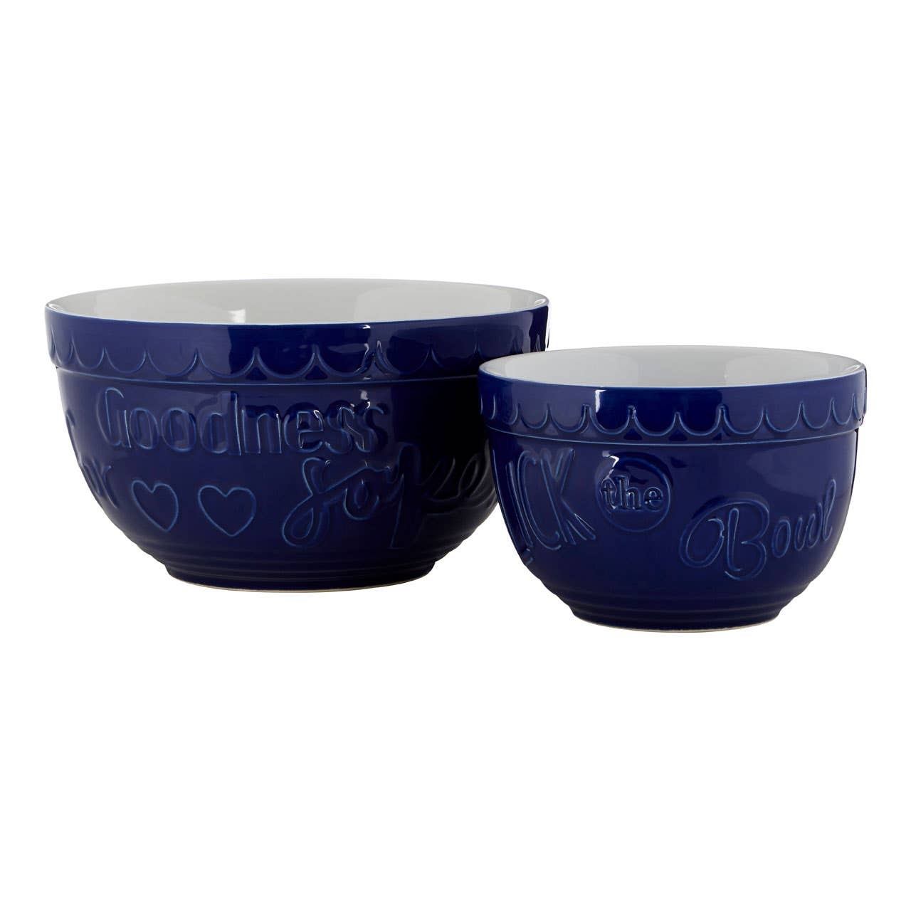 Set Of Two Gigi Blue And White Mixing Bowls