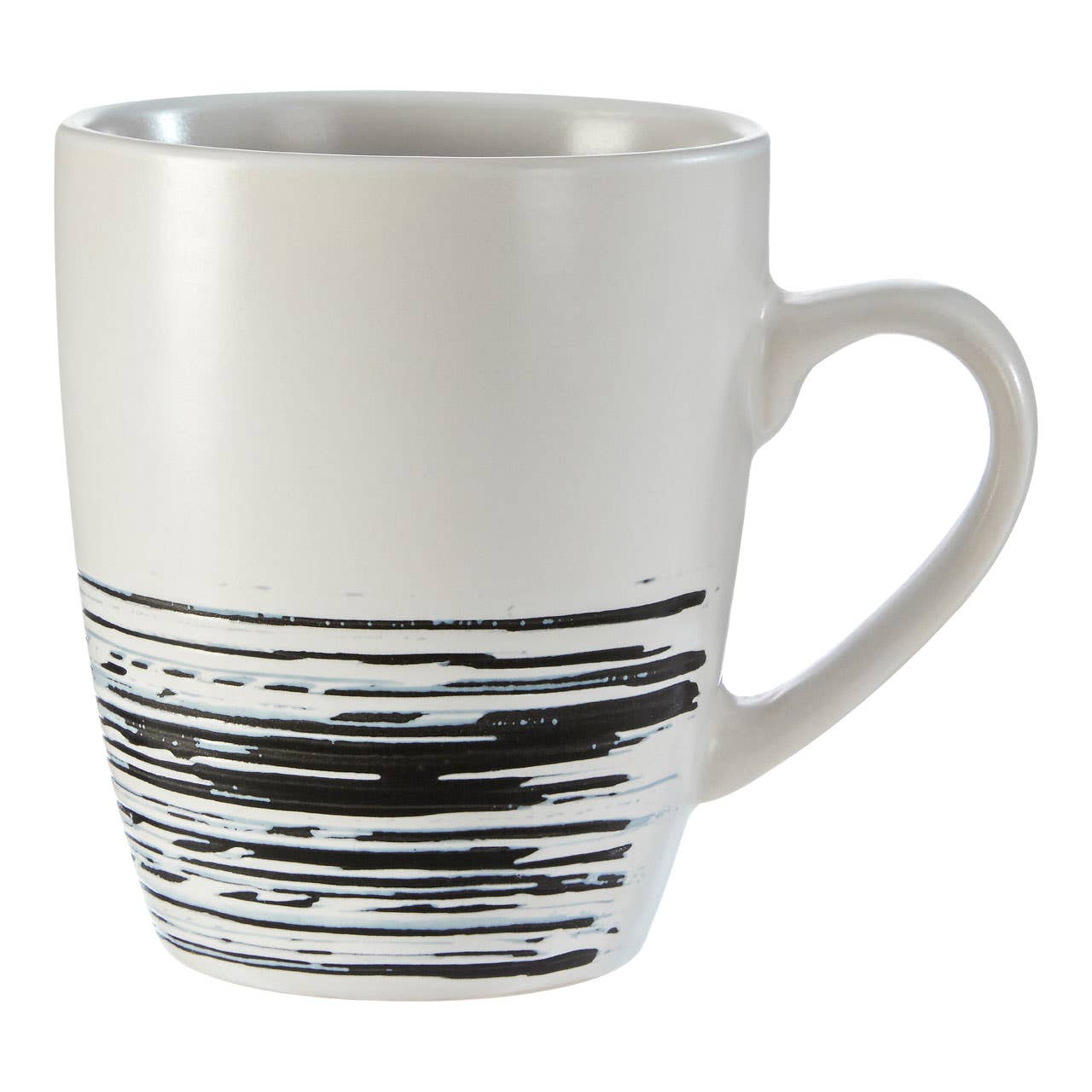 Middag Set Of 4 White And Bark Effect Mugs