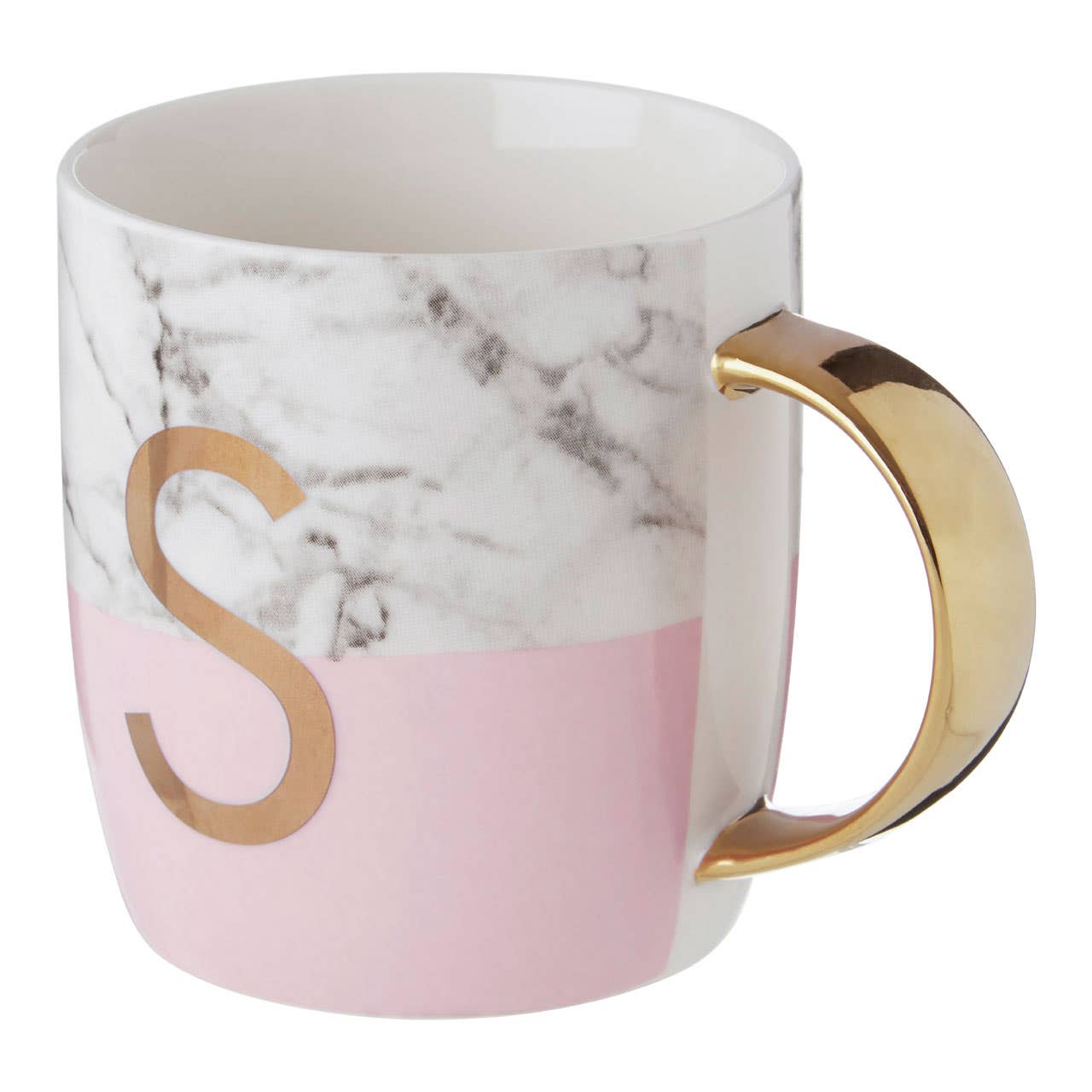 Mimo Pastel Pink S Letter Monogram Mug