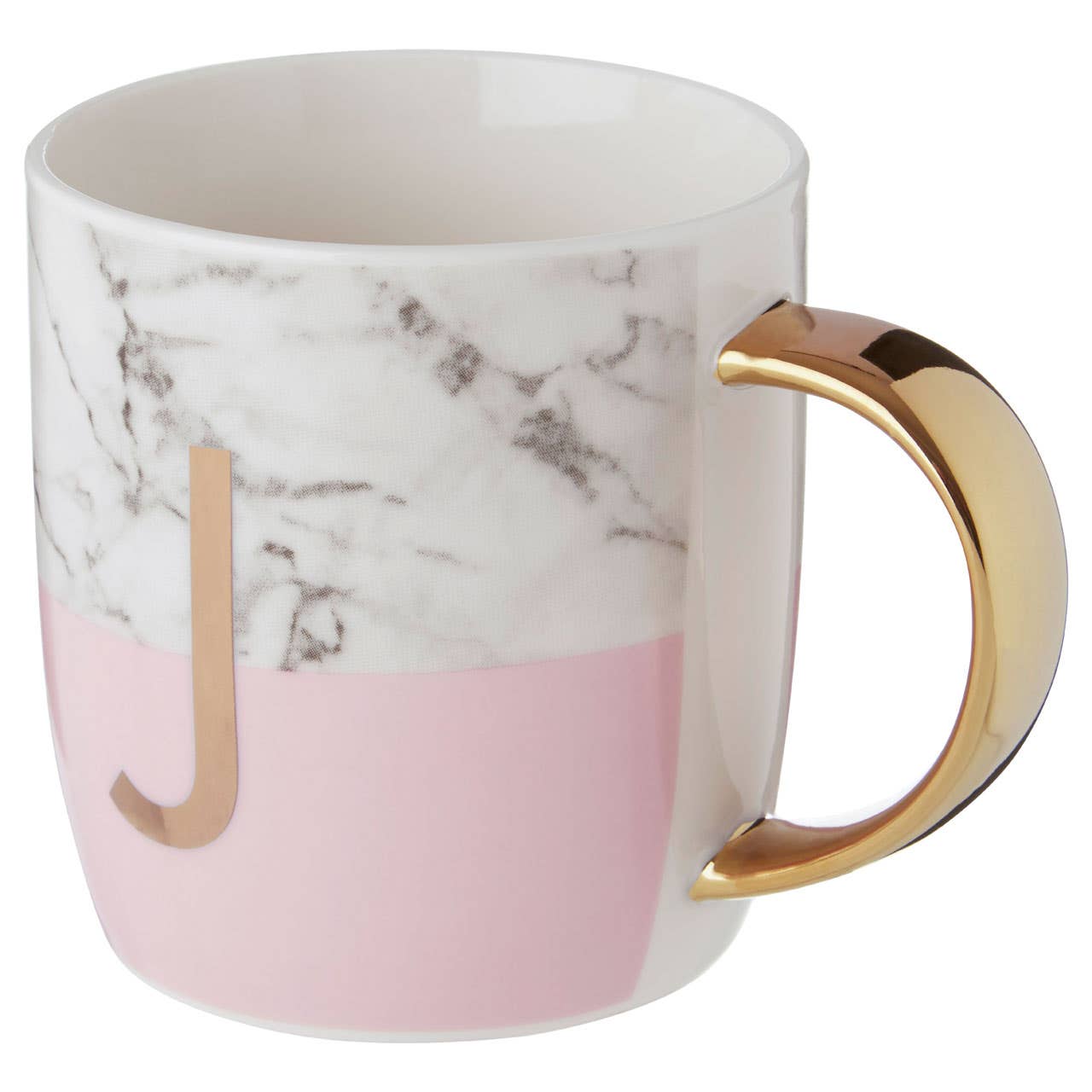 Mimo Pastel Pink J Letter Monogram Mug