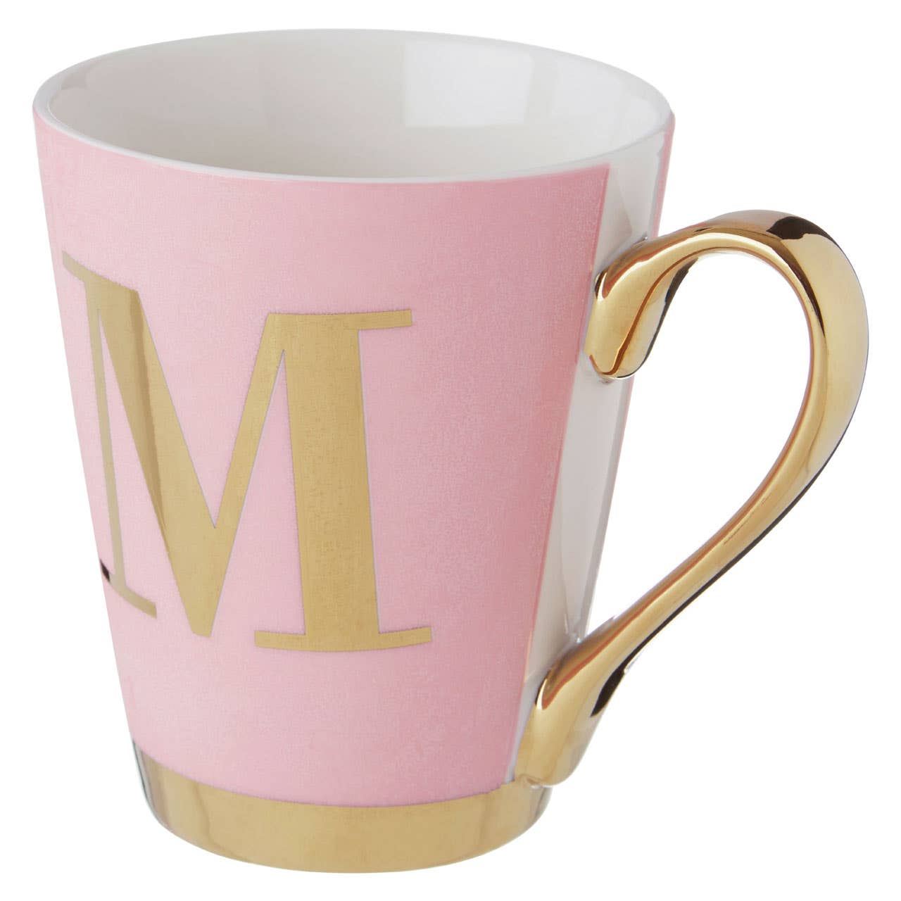 Mimo Pink Frosted Deco M Letter Monogram Mug