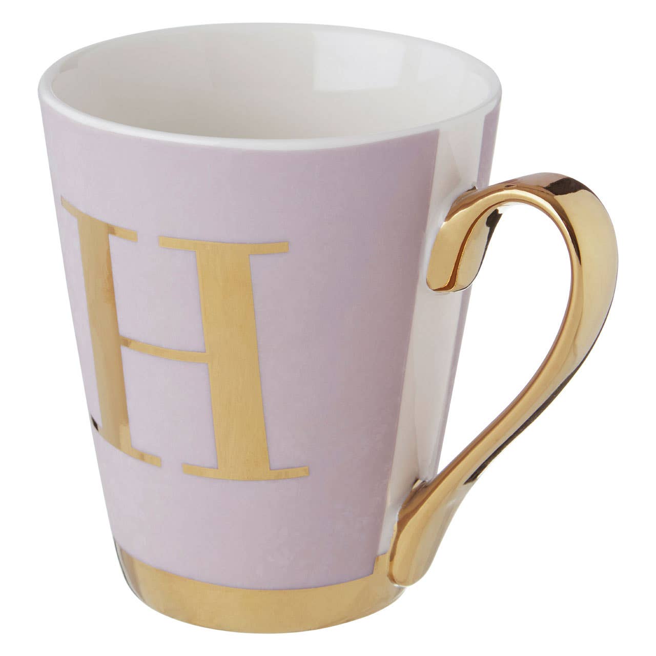 Mimo Grey Frosted Deco H Letter Monogram Mug