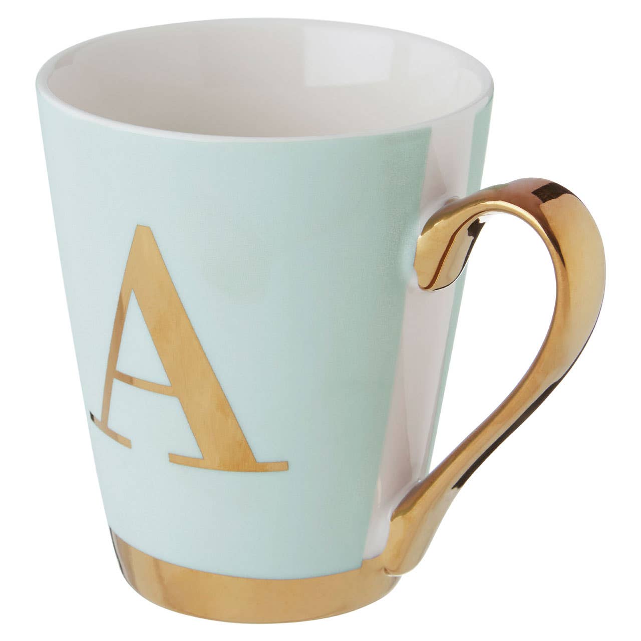 Mimo Green Frosted Deco A Letter Monogram Mug