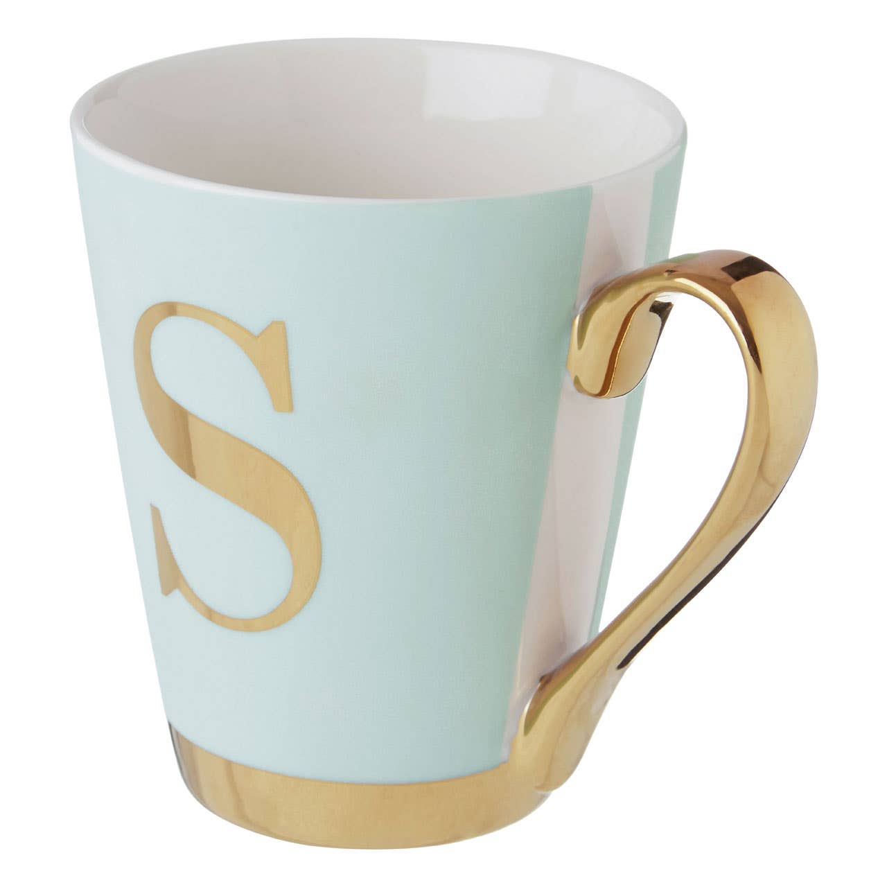 Mimo Green Frosted Deco S Letter Monogram Mug