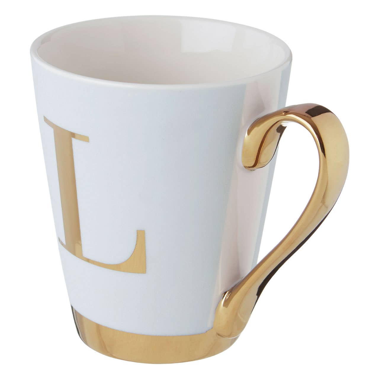 Mimo White Frosted Deco L Letter Monogram Mug