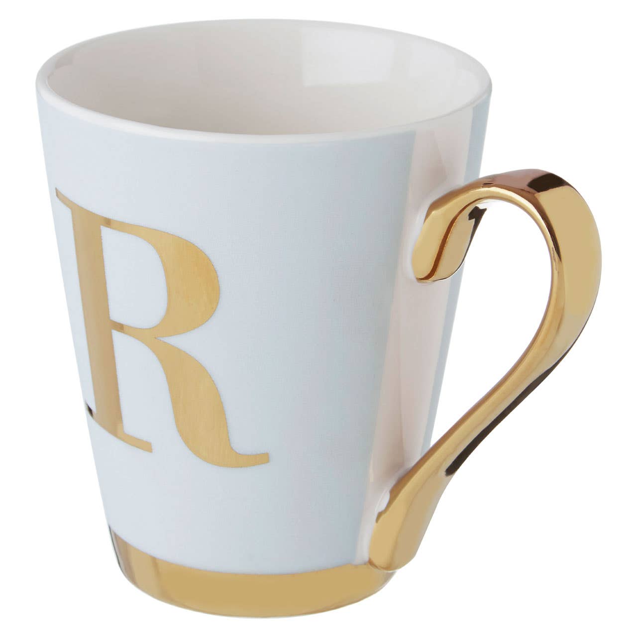 Mimo White Frosted Deco R Letter Monogram Mug