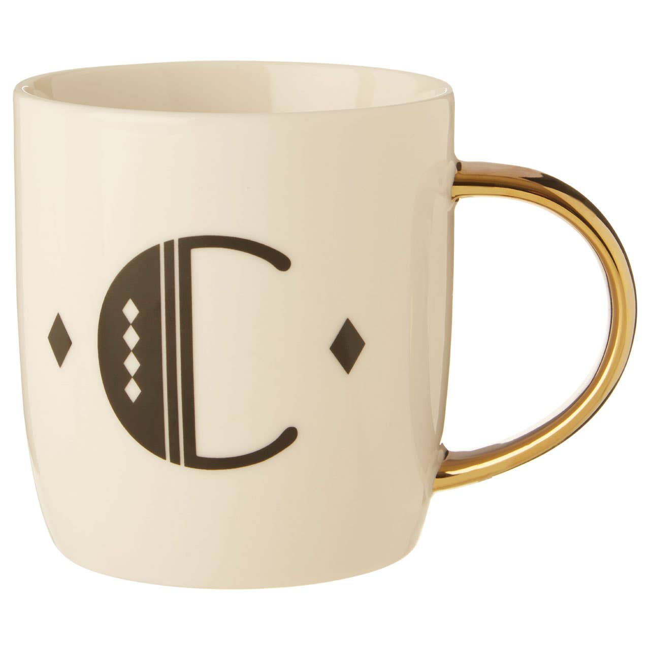 Mimo Diamond Deco C Letter Monogram Mug