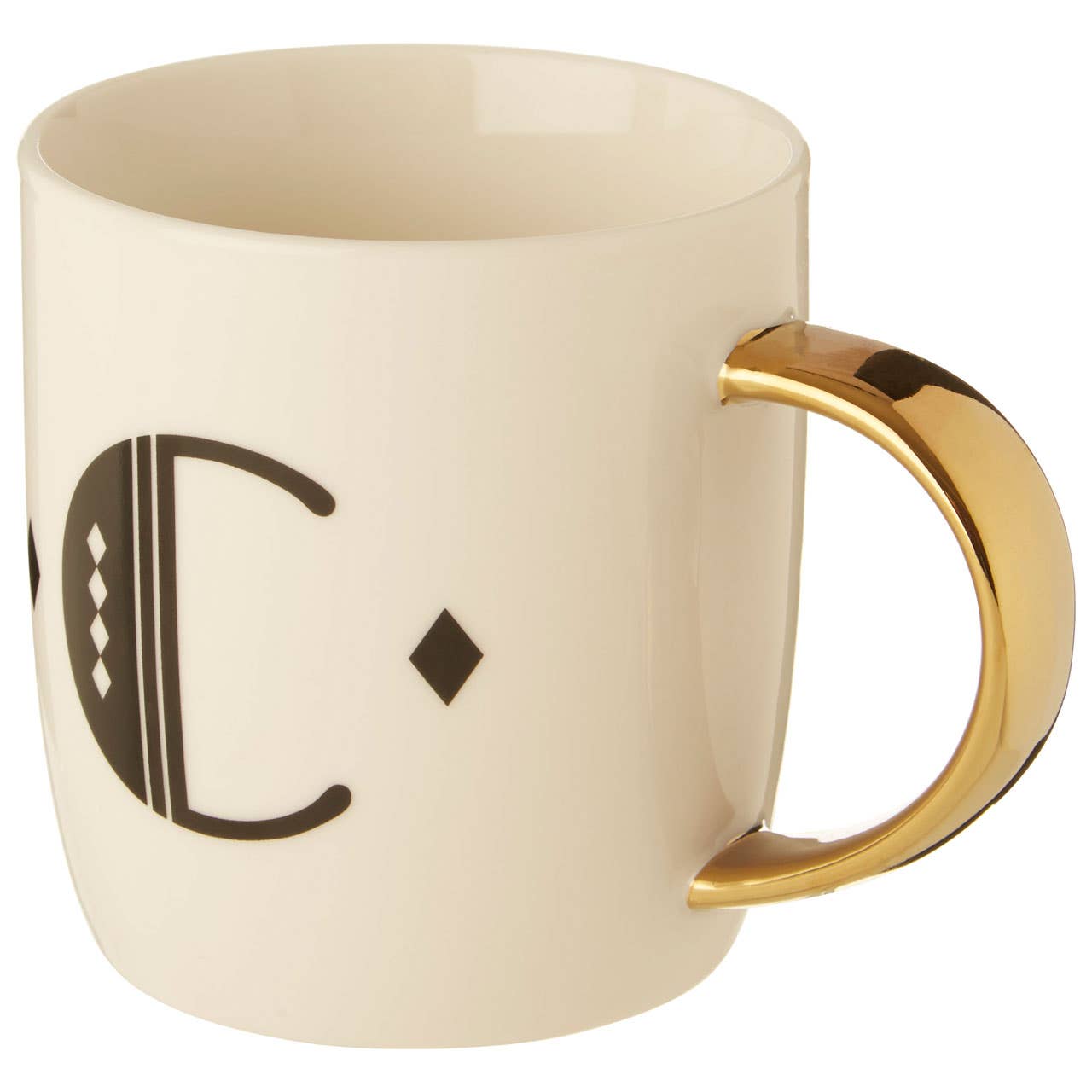 Mimo Diamond Deco C Letter Monogram Mug