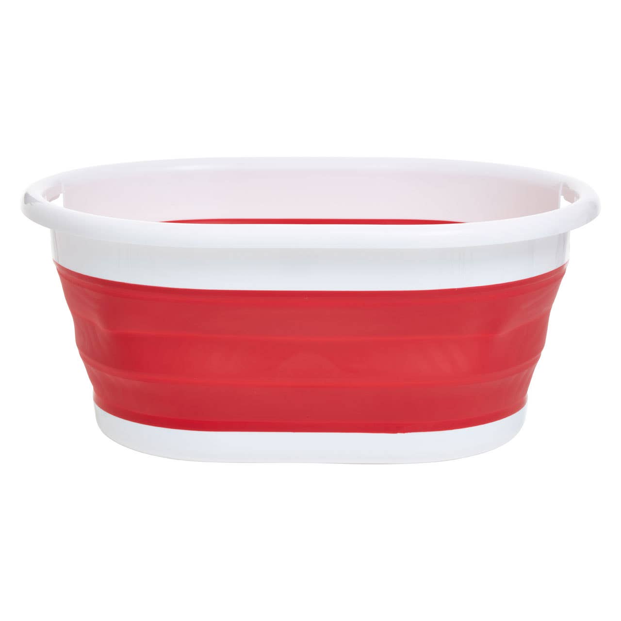 Collapsible Red White Laundry Basket