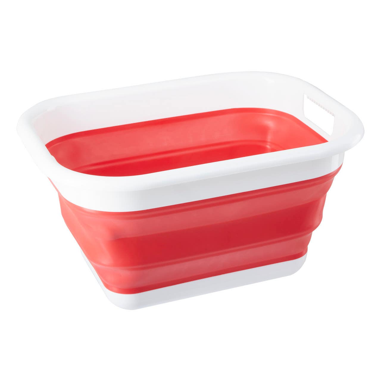 Collapsible Red White Laundry Basket