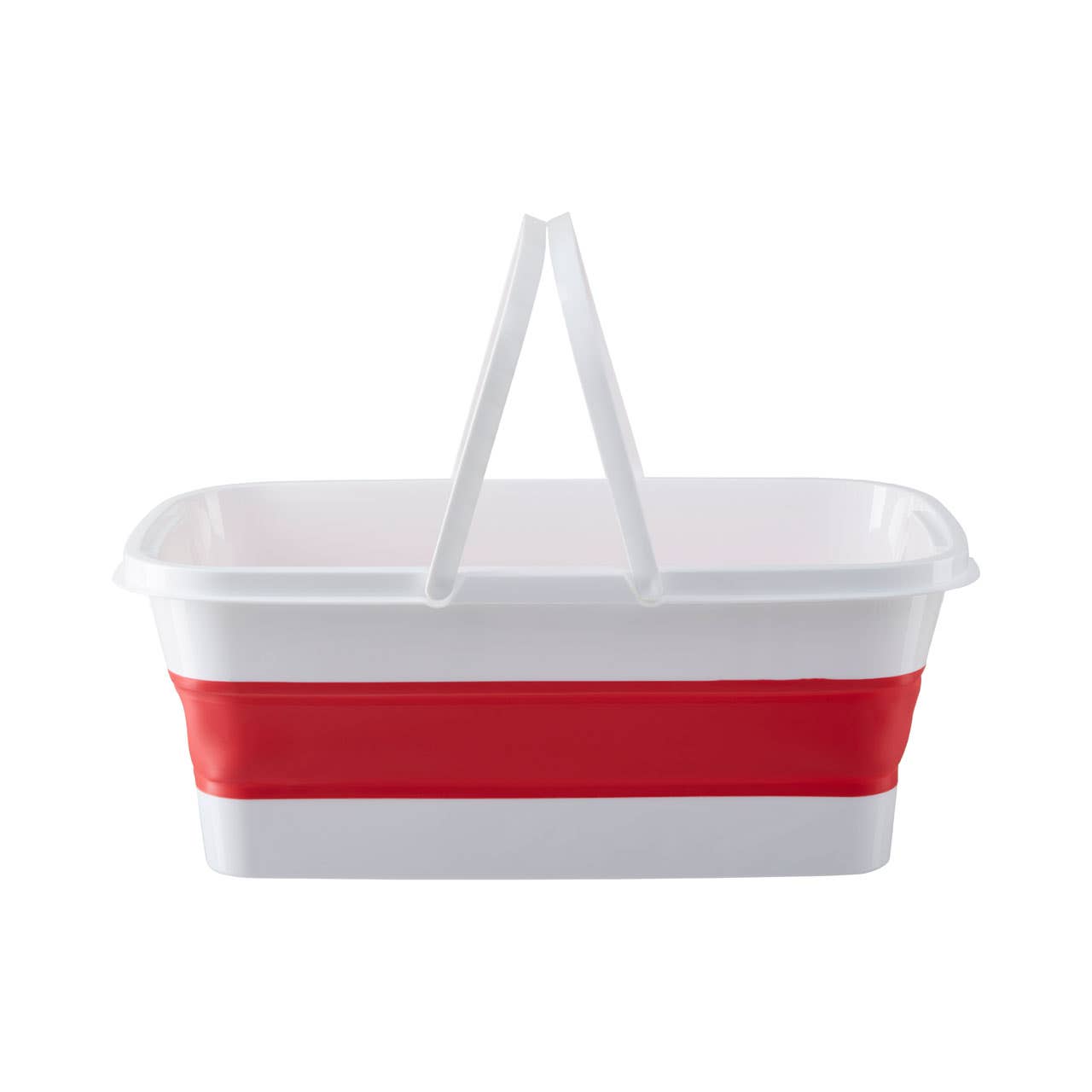 Collapsible Red White Rectangular Basket