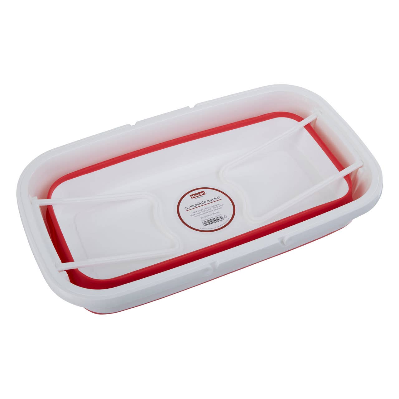 Collapsible Red White Rectangular Basket