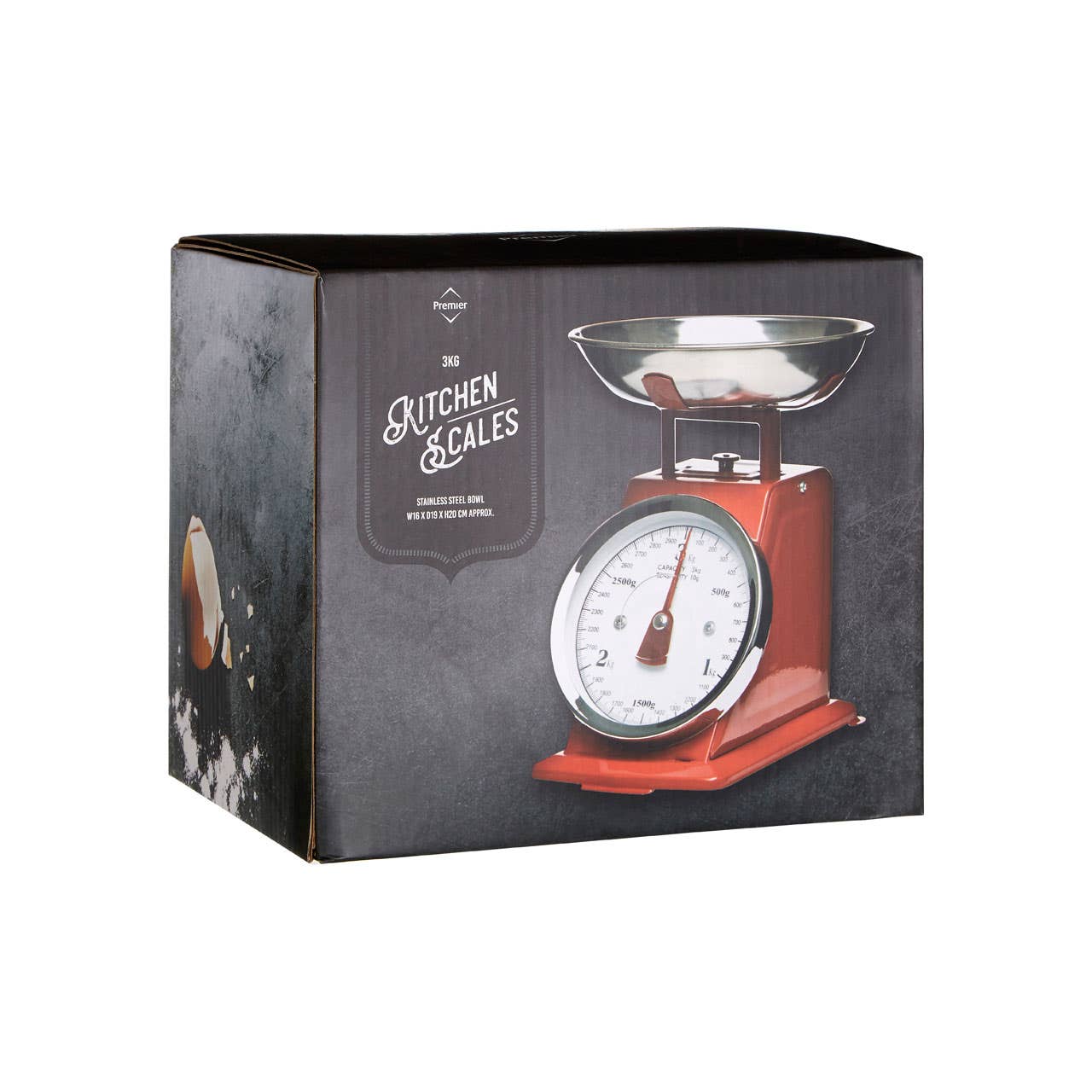 Red Standing Kitchen Scale - 3kg