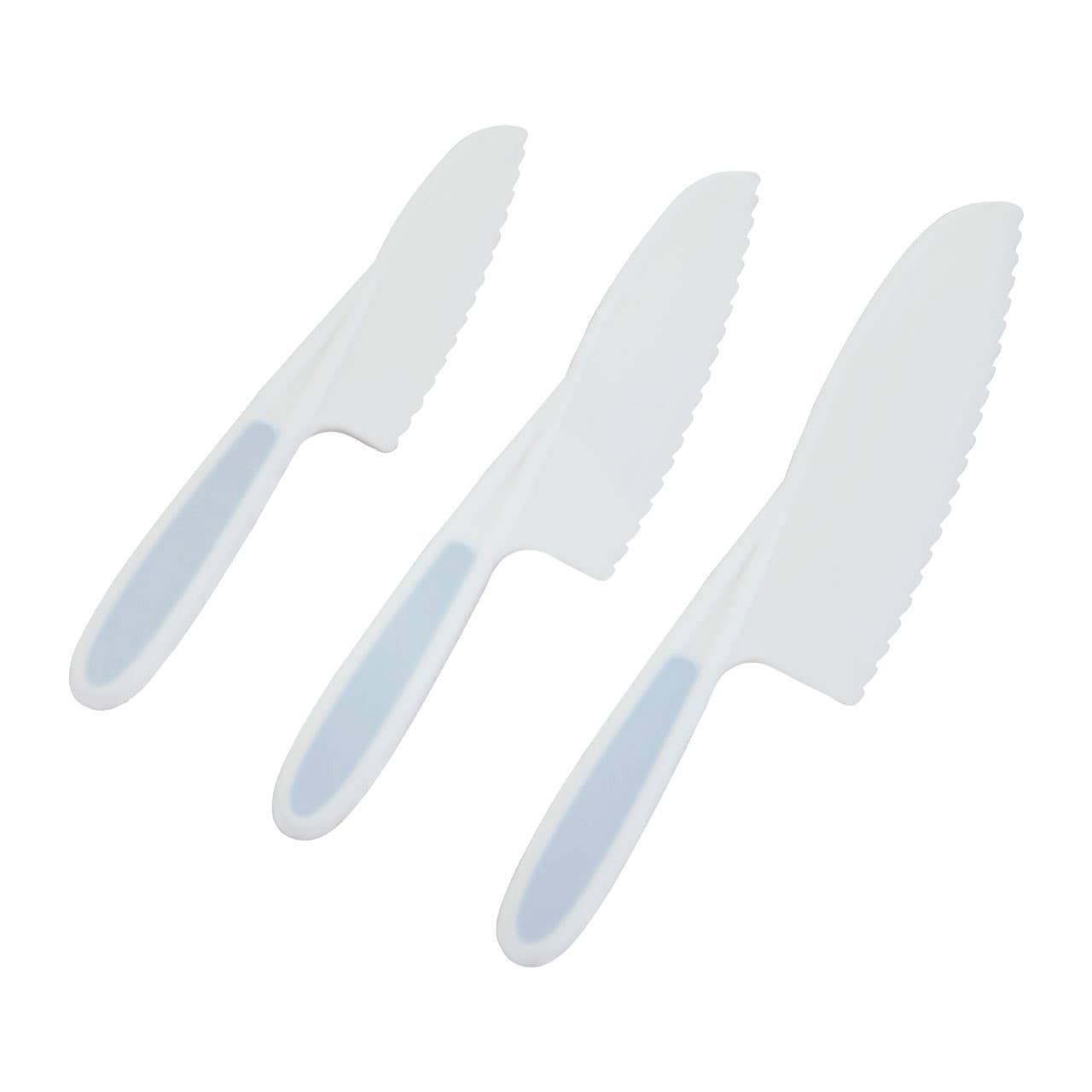 Set Of Three Zing Pastel Blue Knives