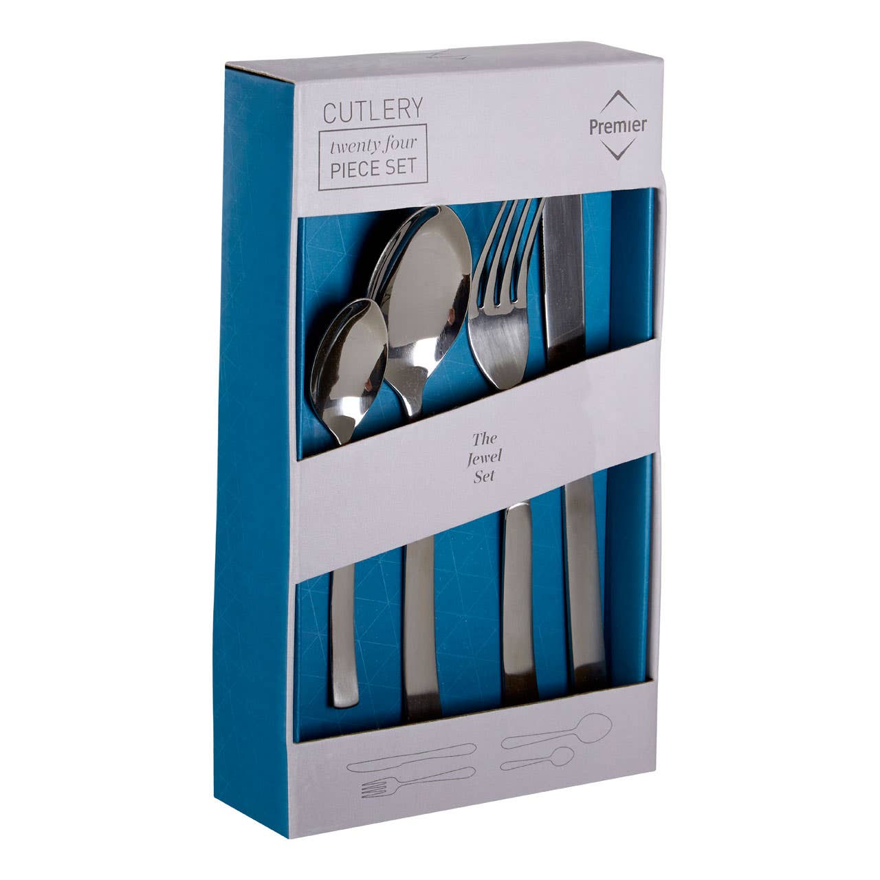 Jewel 24Pc Silver Finish Cutlery Set