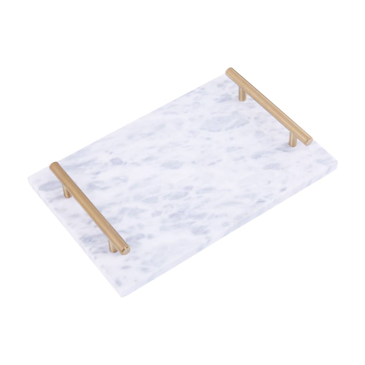 Grey Marble Tray With Gold Effect Handles