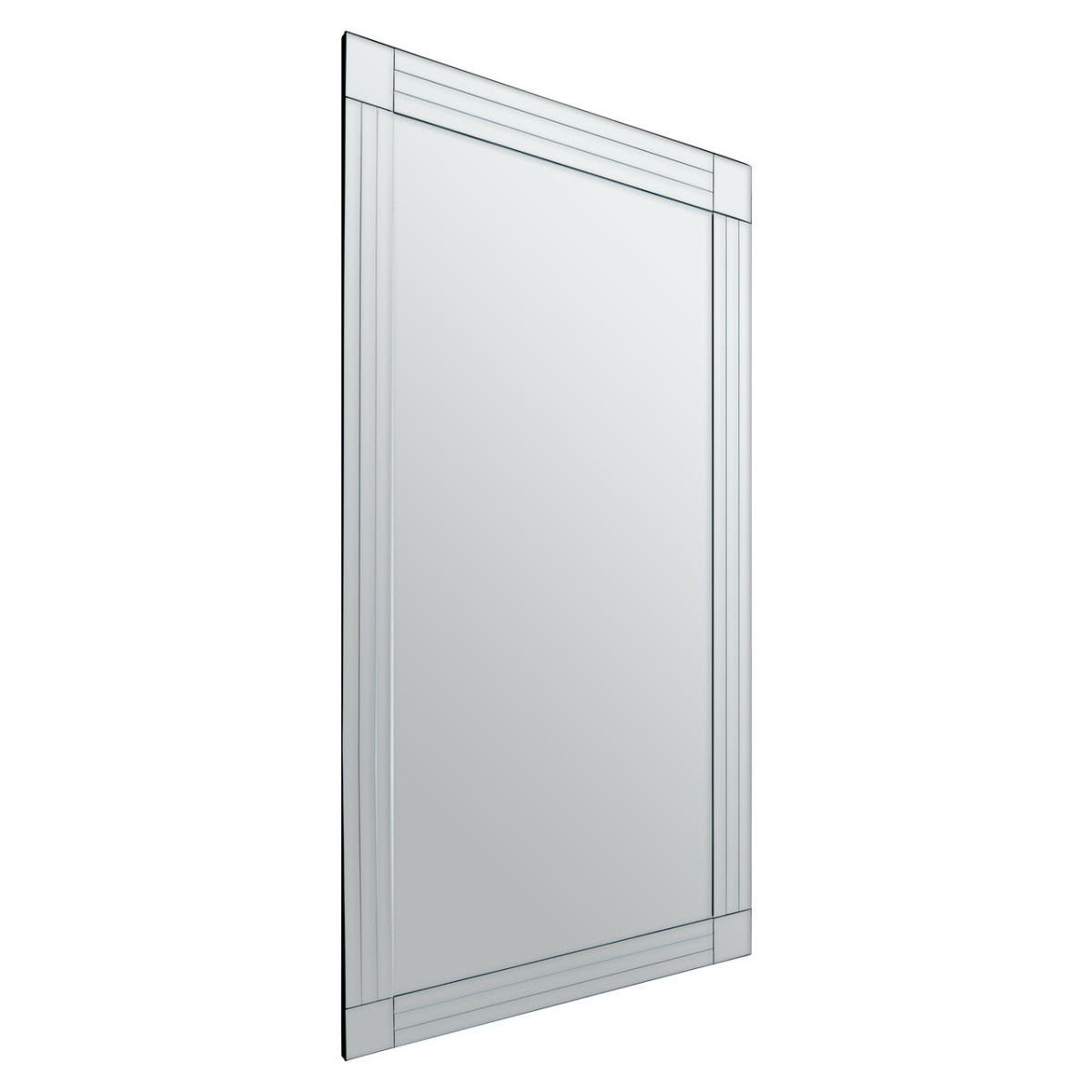 Sana Rectangular Wall Mirror with Linear Detail