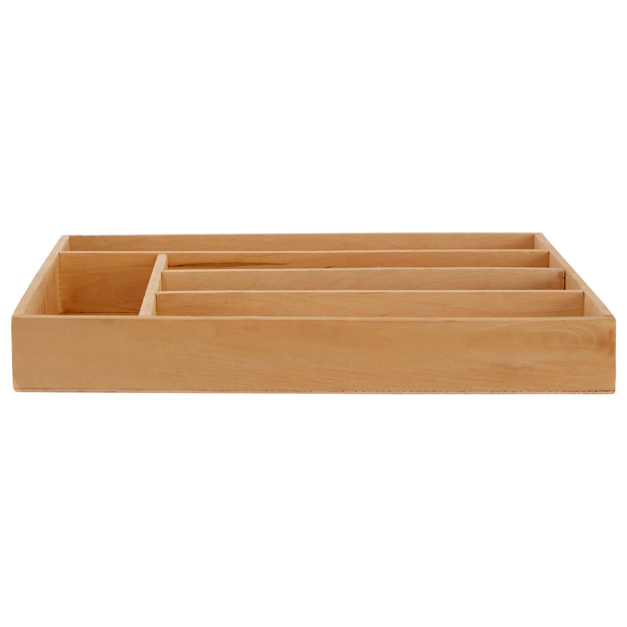 Birch Wood 5 Compartment Cutlery Tray