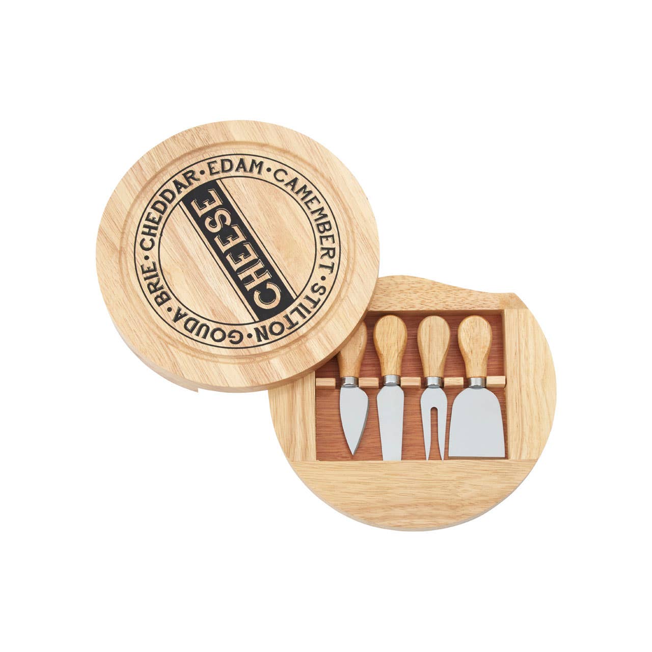 Cheese Storage Board With 4Pc Knife Set