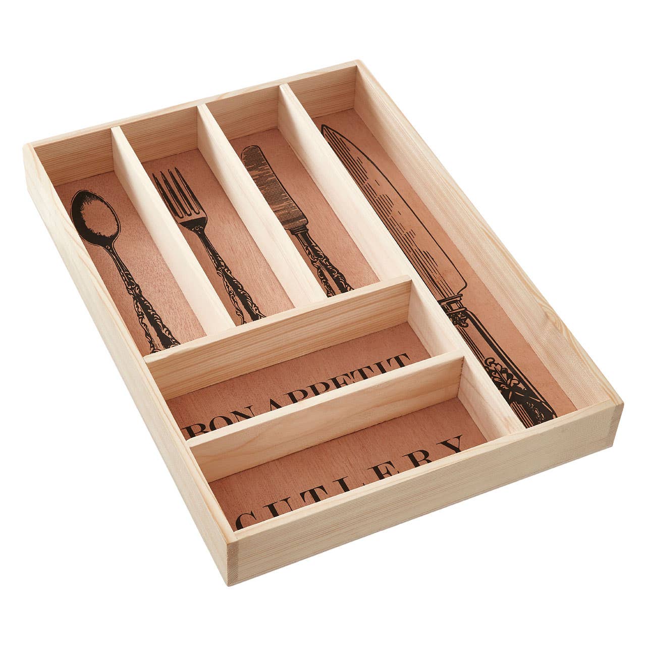 Wooden Vintage Design Cutlery Tray