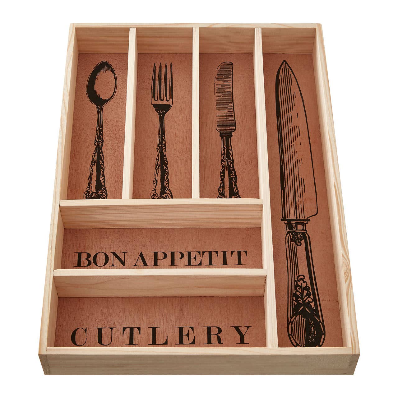 Wooden Vintage Design Cutlery Tray