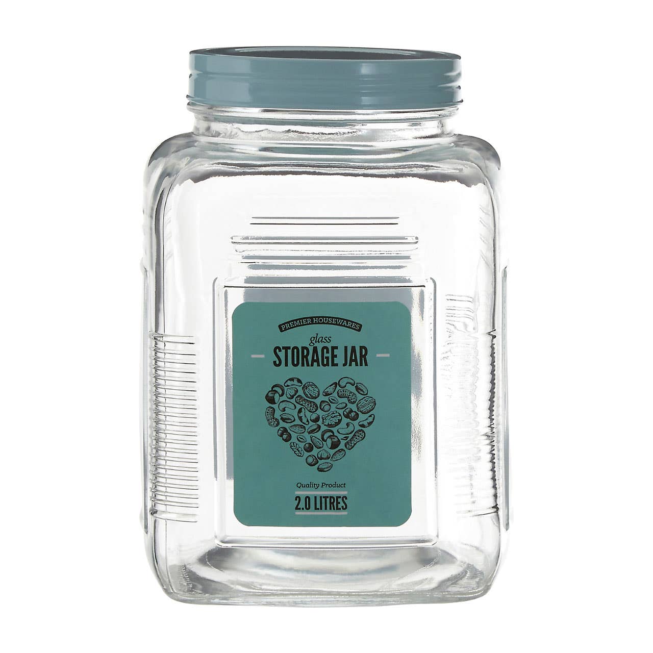 Assorted Square Clear Glass Large Storage Jar