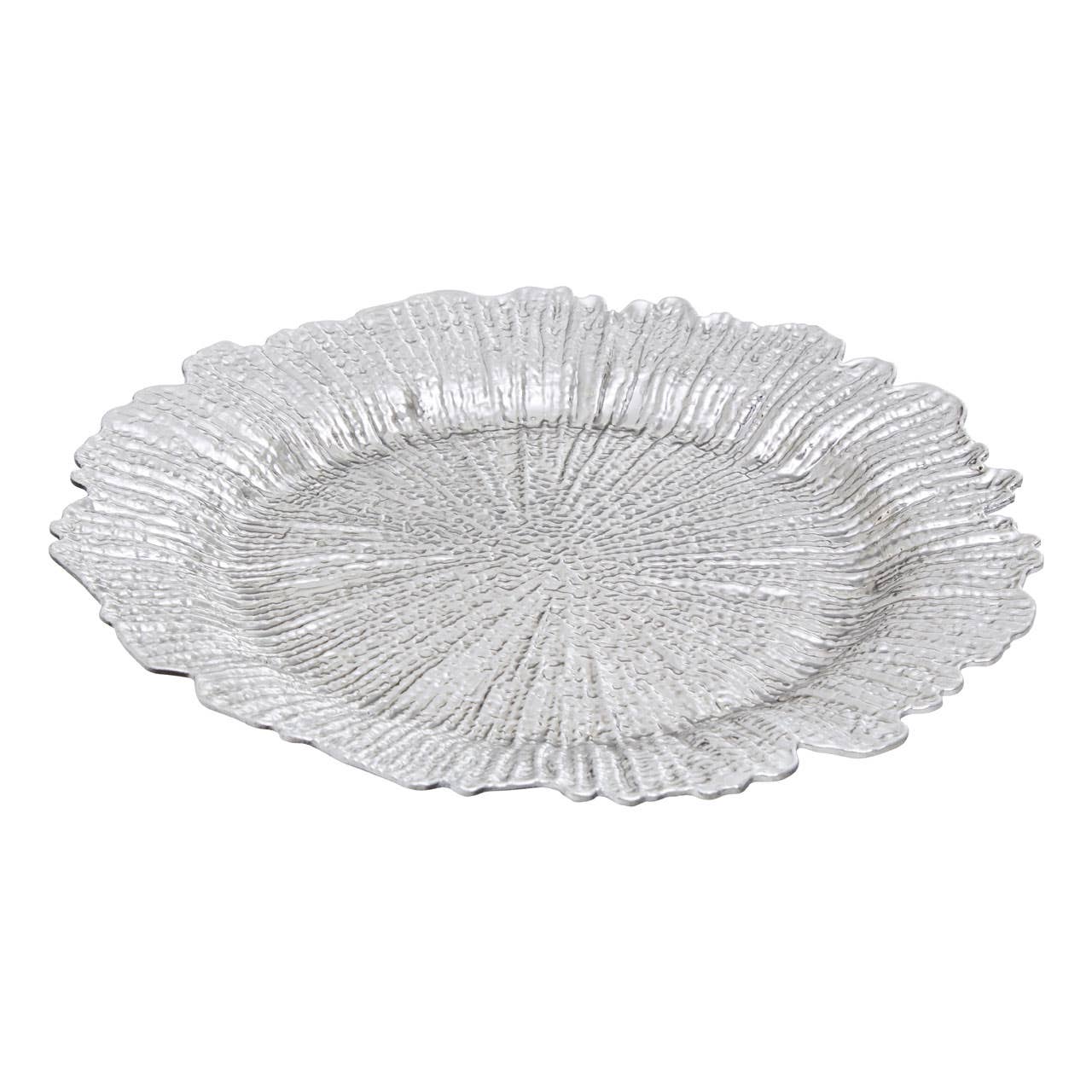 Dia 36 Pc Silver Finish Reef Charger Plate