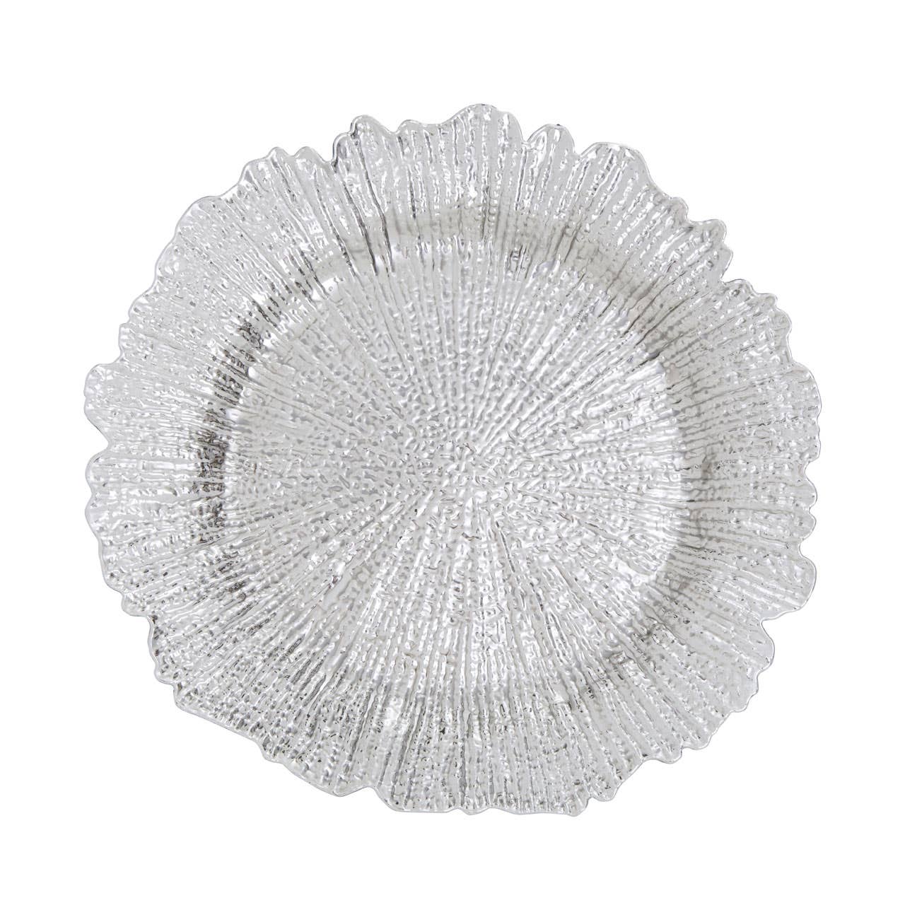 Dia 36 Pc Silver Finish Reef Charger Plate