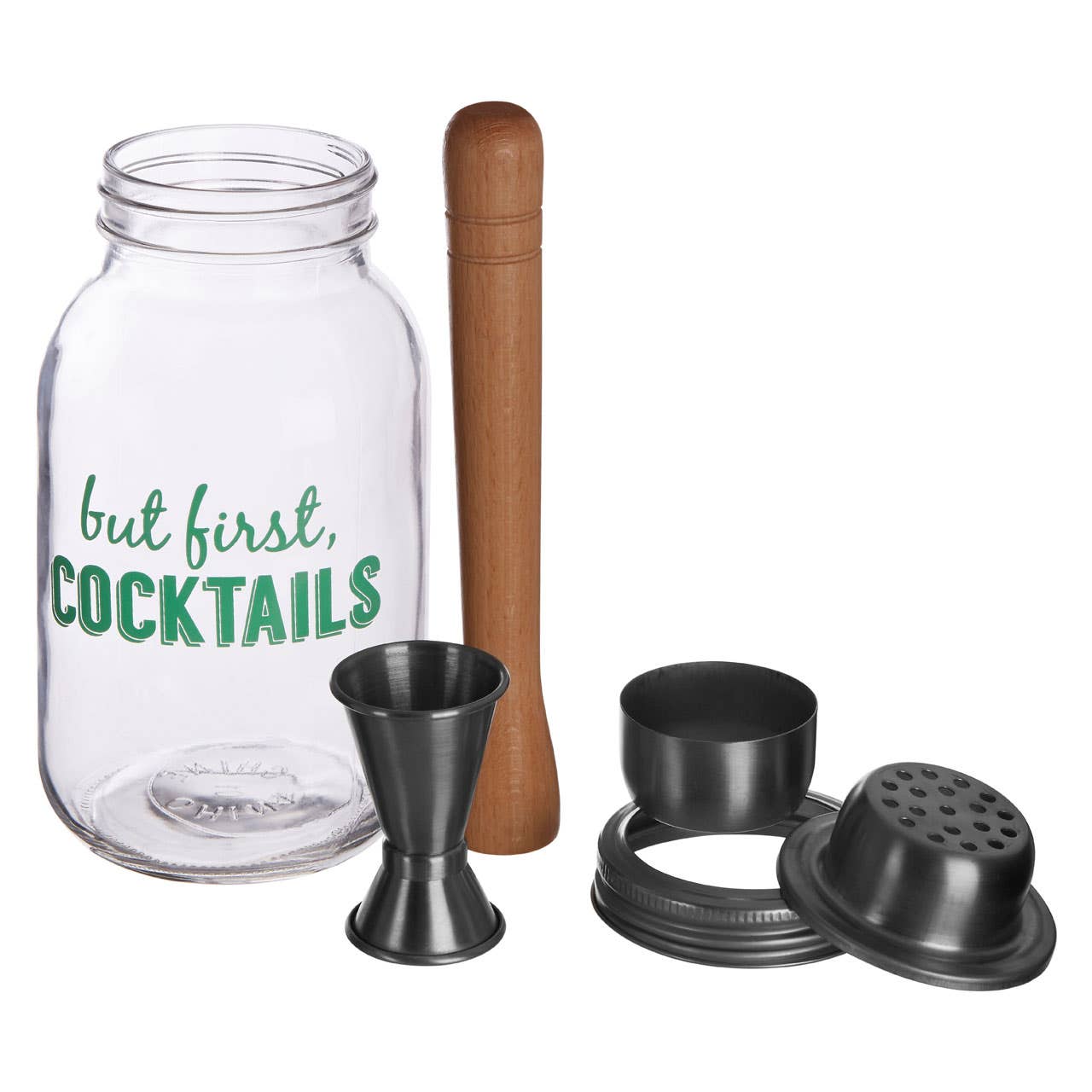 3 Piece But First Cocktails Jar