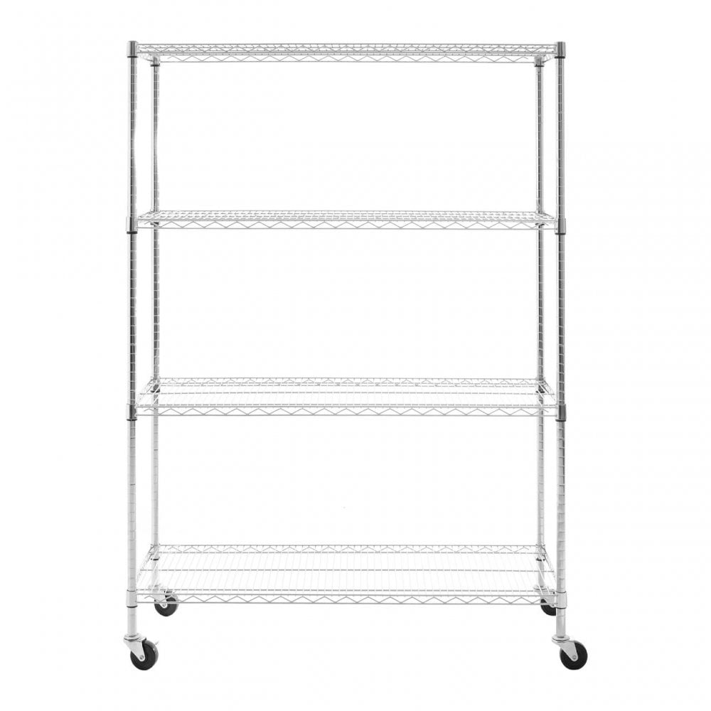 Frankfurt 4 Tier Metal Shelf Unit, Silver