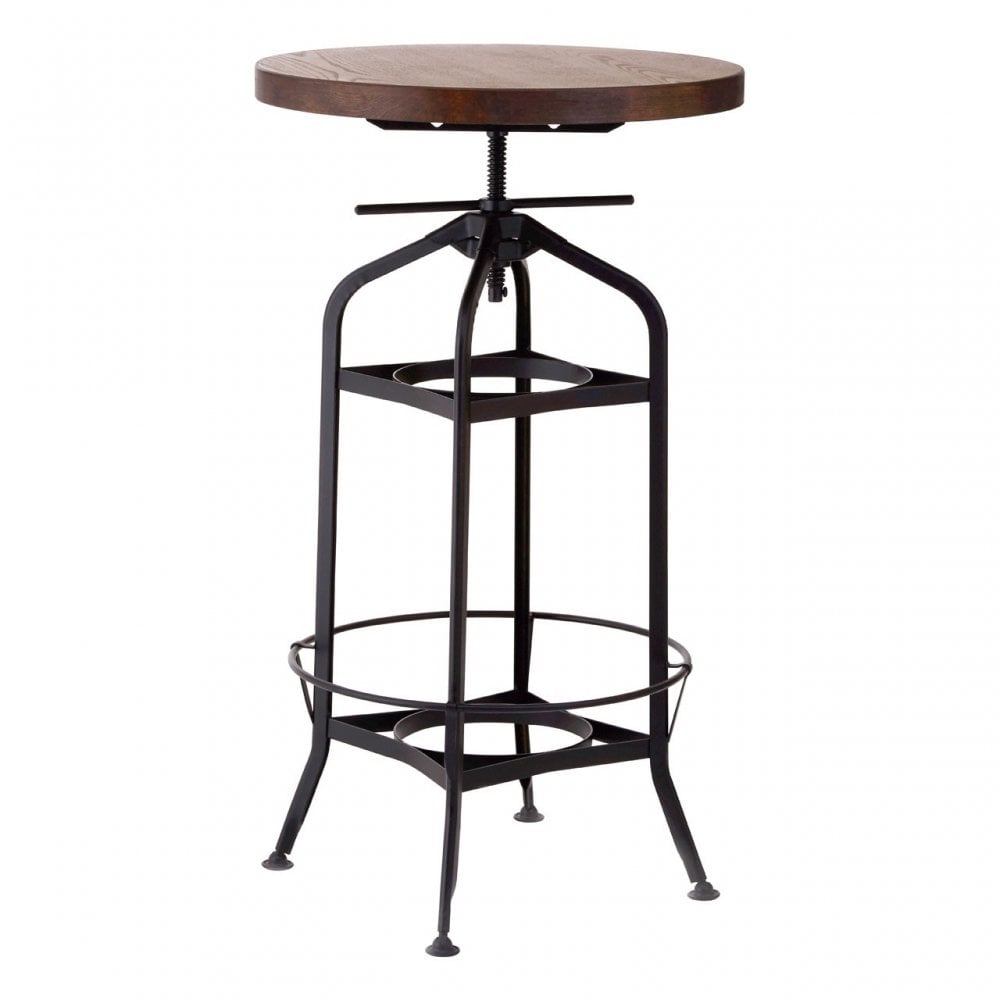 Ranch Foundry Style Bar Table, Powder Coated Walnut Bentwood, Natural