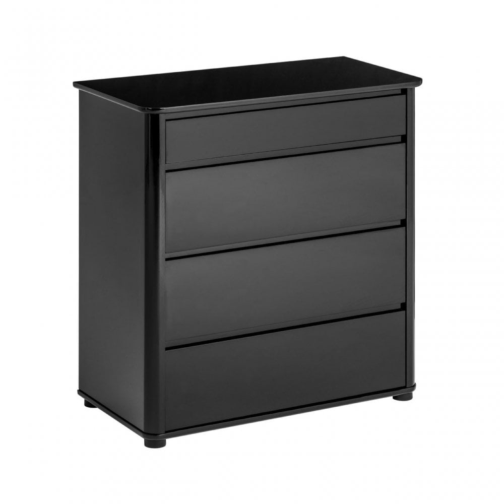 Drawer Chest, High Gloss, Black