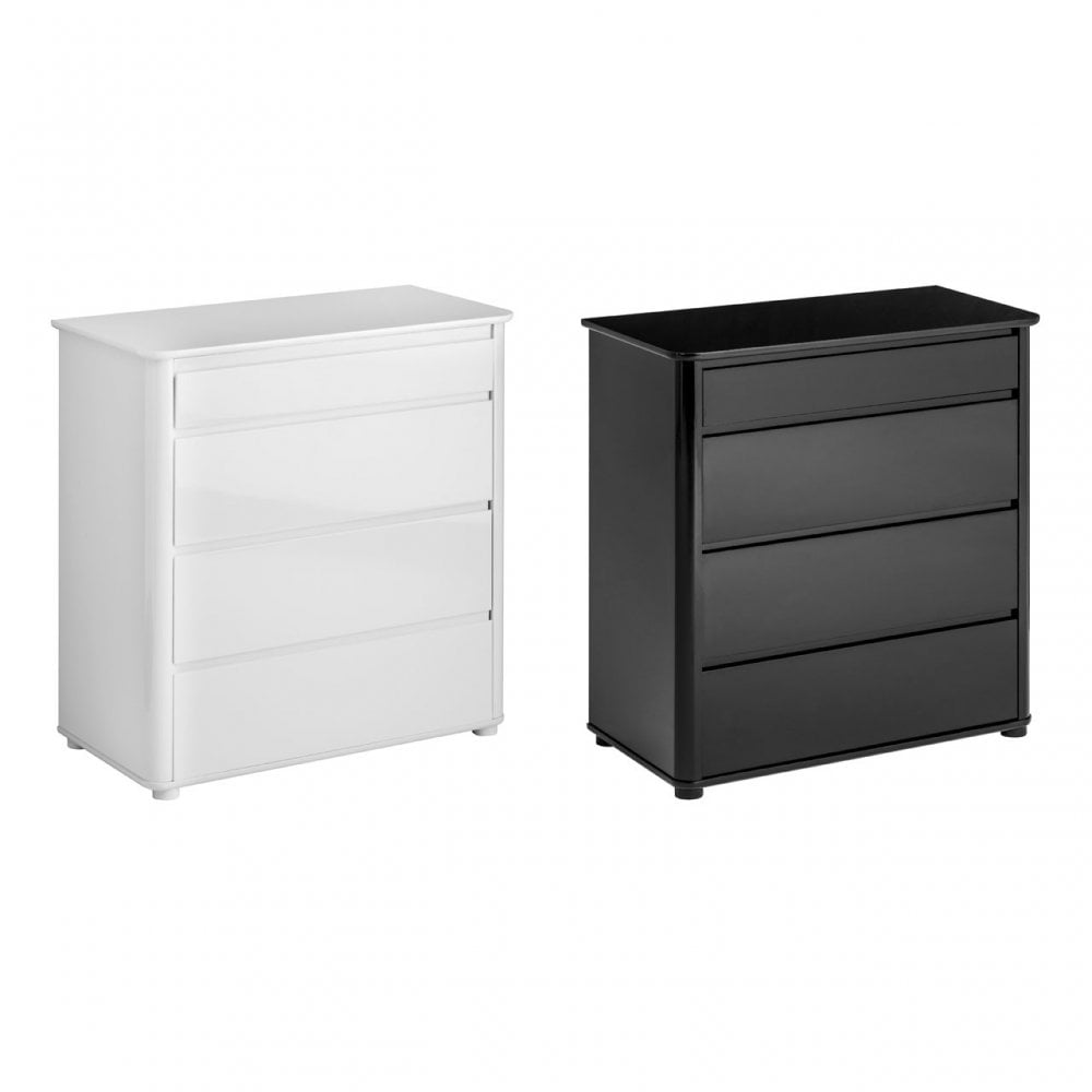 Drawer Chest, High Gloss, Black