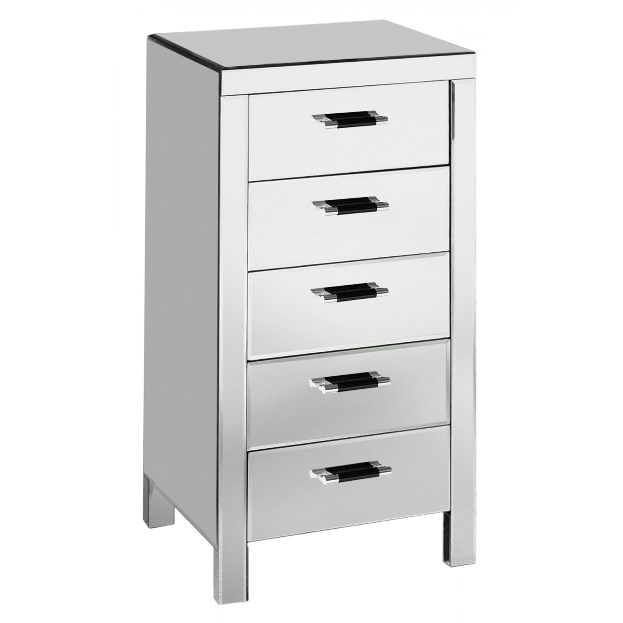 Drawer Chest, Mirrored, Silver