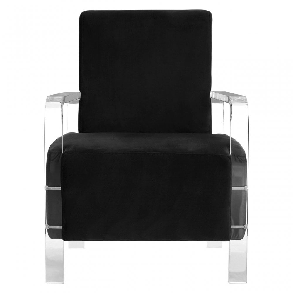 Kirsti Black Velvet Chair, Black