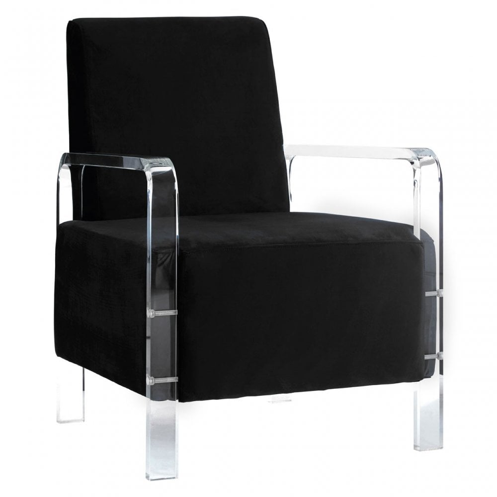 Kirsti Black Velvet Chair, Black