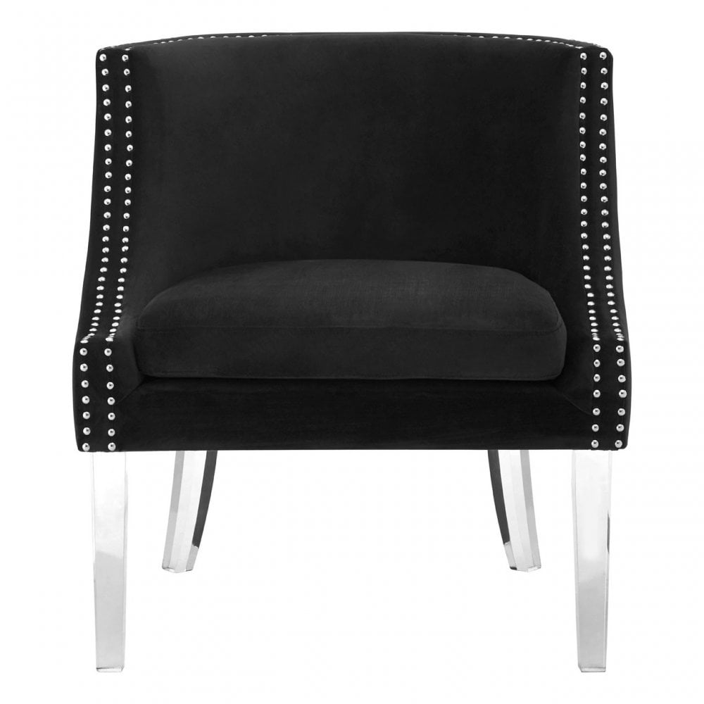 Kirsti Black Curved Chair, Black