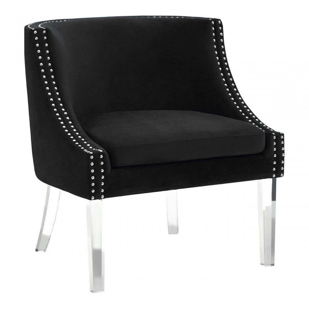 Kirsti Black Curved Chair, Black